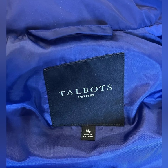 Talbots Petite Medium Full Zip Down Feather Puffer Vest Indigo - Picture 4 of 6